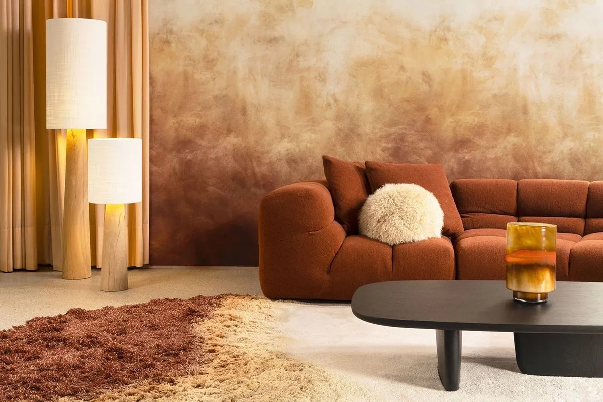 Arte fades one colour into the next across seven wallpapers in Ombré, image via Interior Daily