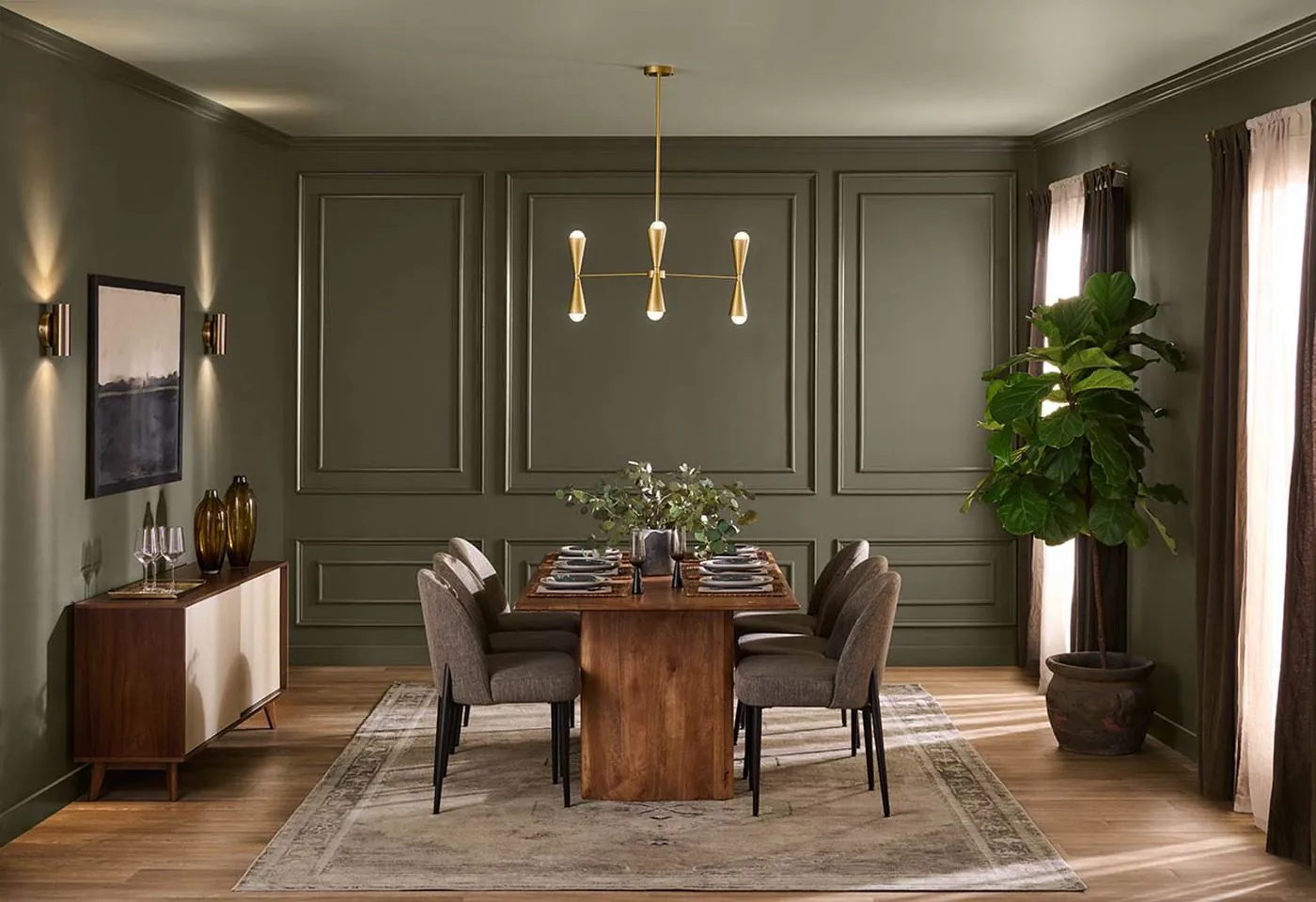 Behr names Grounded, a mossy olive, its 2027 Colour of the Year, image via Interior Design