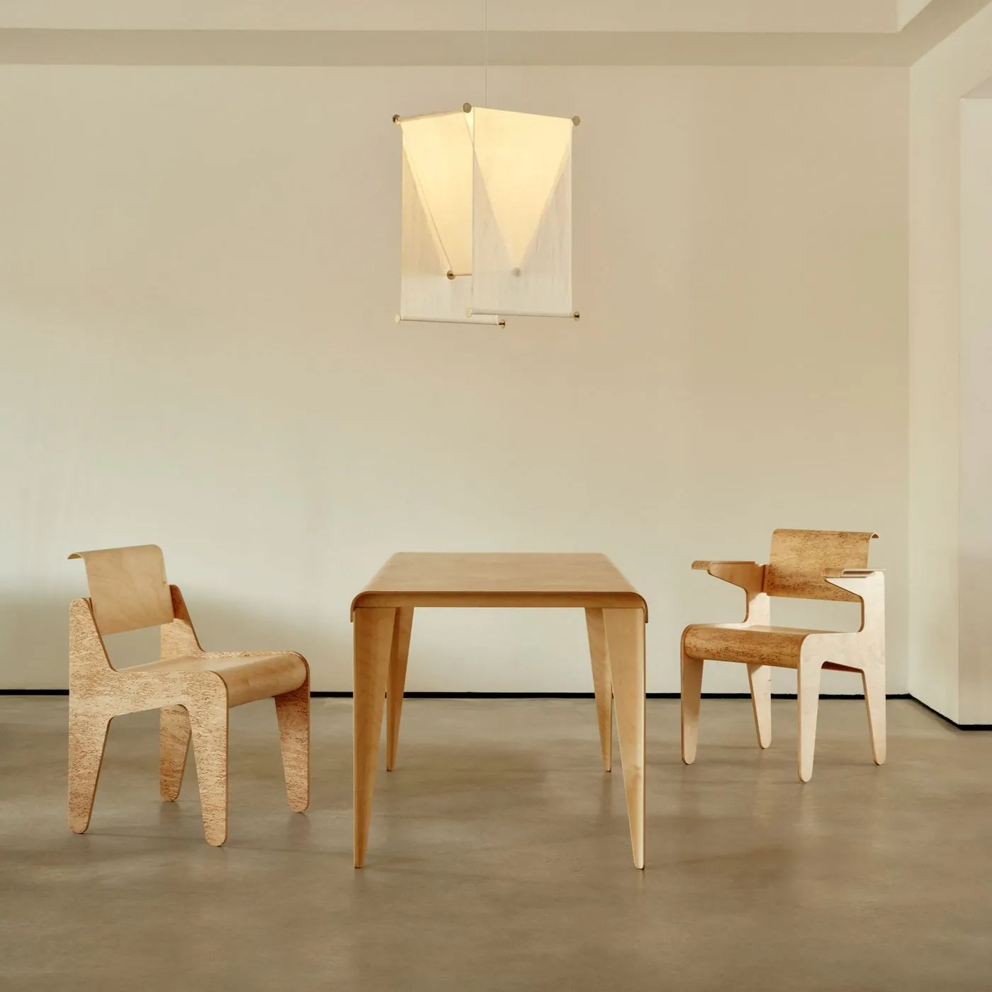 Beton Brut puts Marcel Breuer's 1936 Isokon pieces into figured masur birch, image via Dezeen