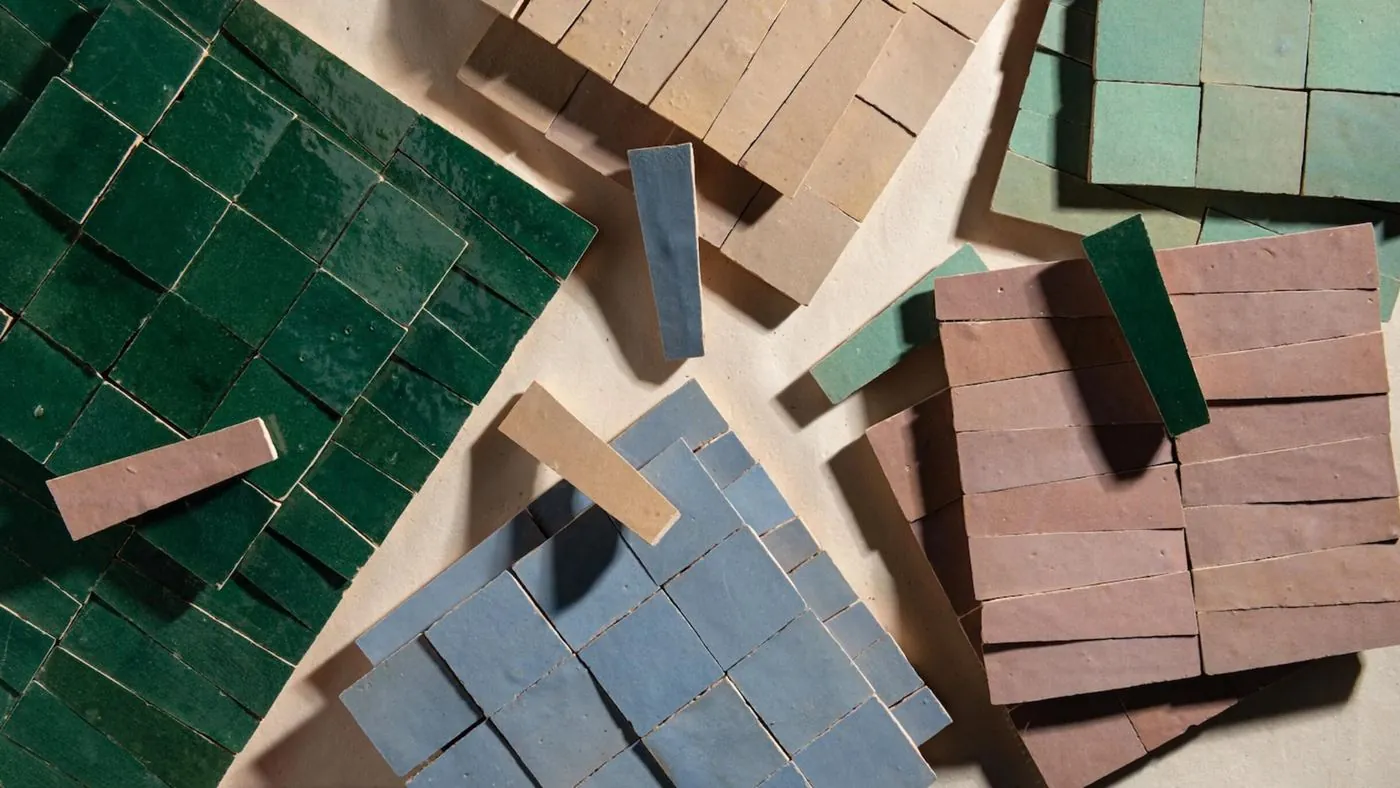 Alpaca velvets, hand-cut zellige and high-contrast terrazzo lead the late-July debuts, image via Business of Home