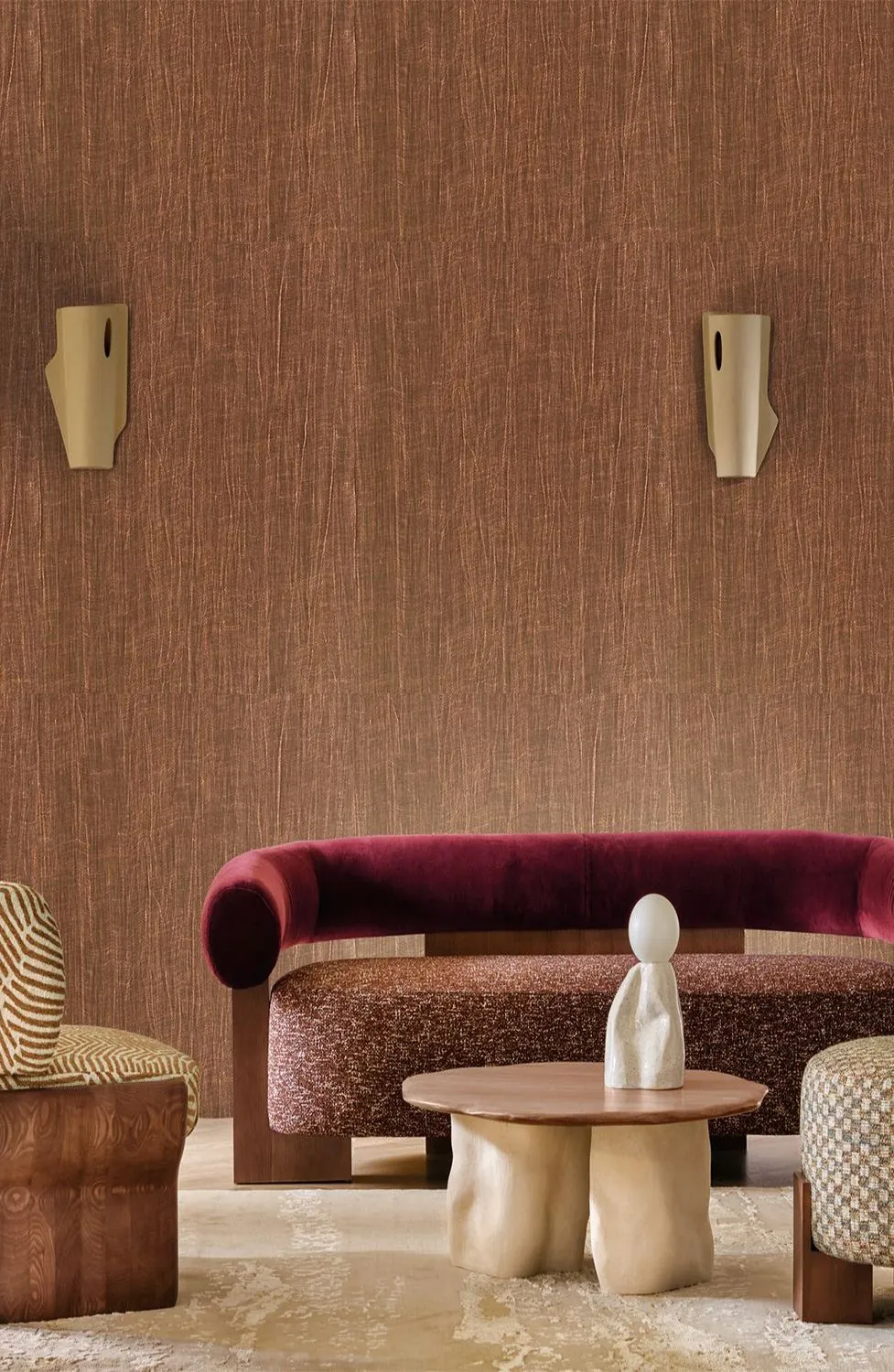Casamance reinterprets Flemish tapestry as matte velvet and jacquard in Les Tisserands, image via Casamance
