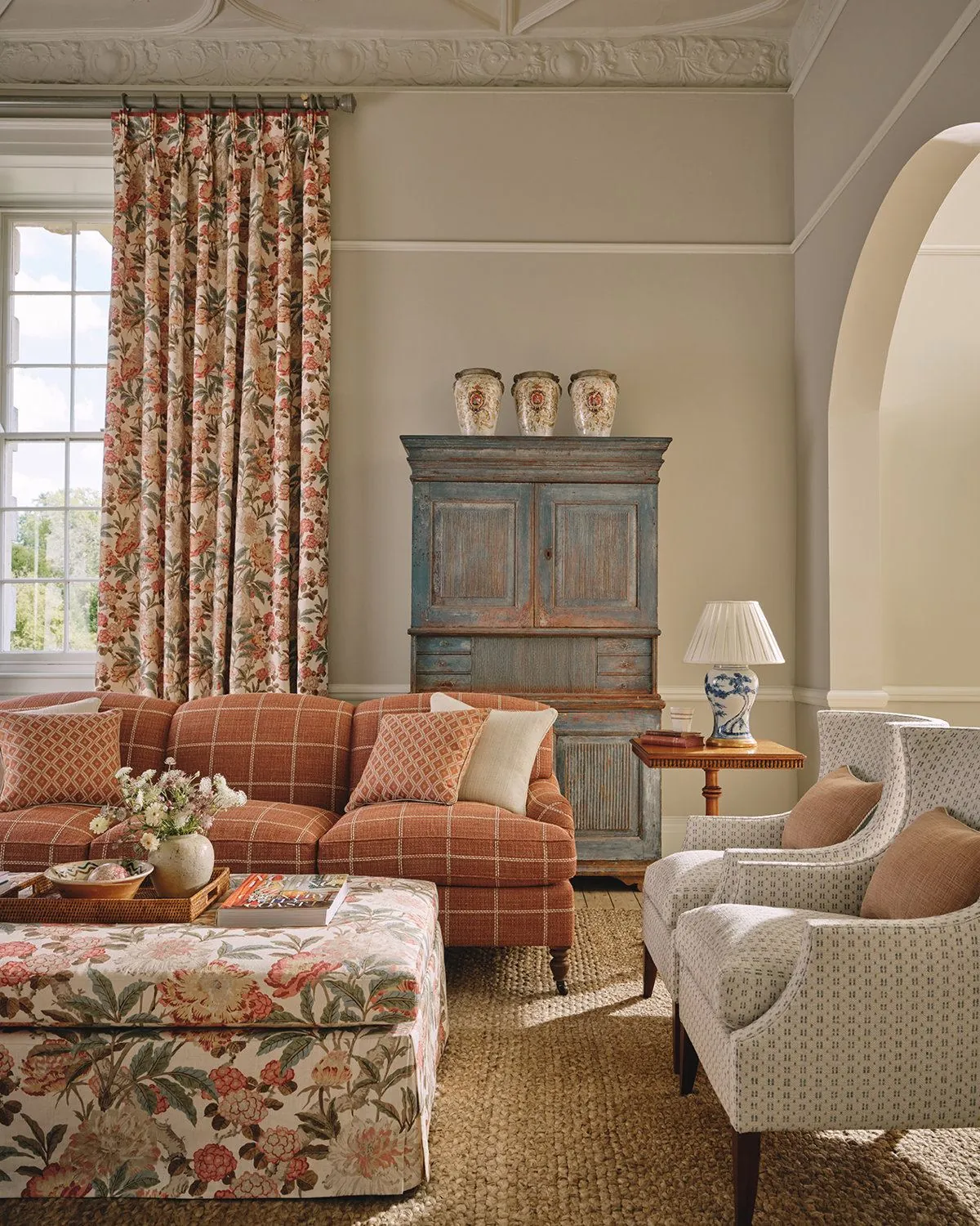 Colefax and Fowler's Pendine, an autumn collection built to be layered one piece at a time, image via Colefax and Fowler