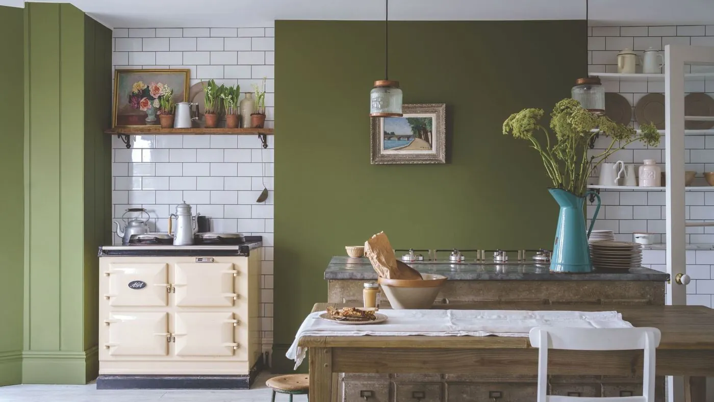 Farrow & Ball's autumn edit pairs the usual moody tones with a few unexpected zingers, image via Homes & Gardens