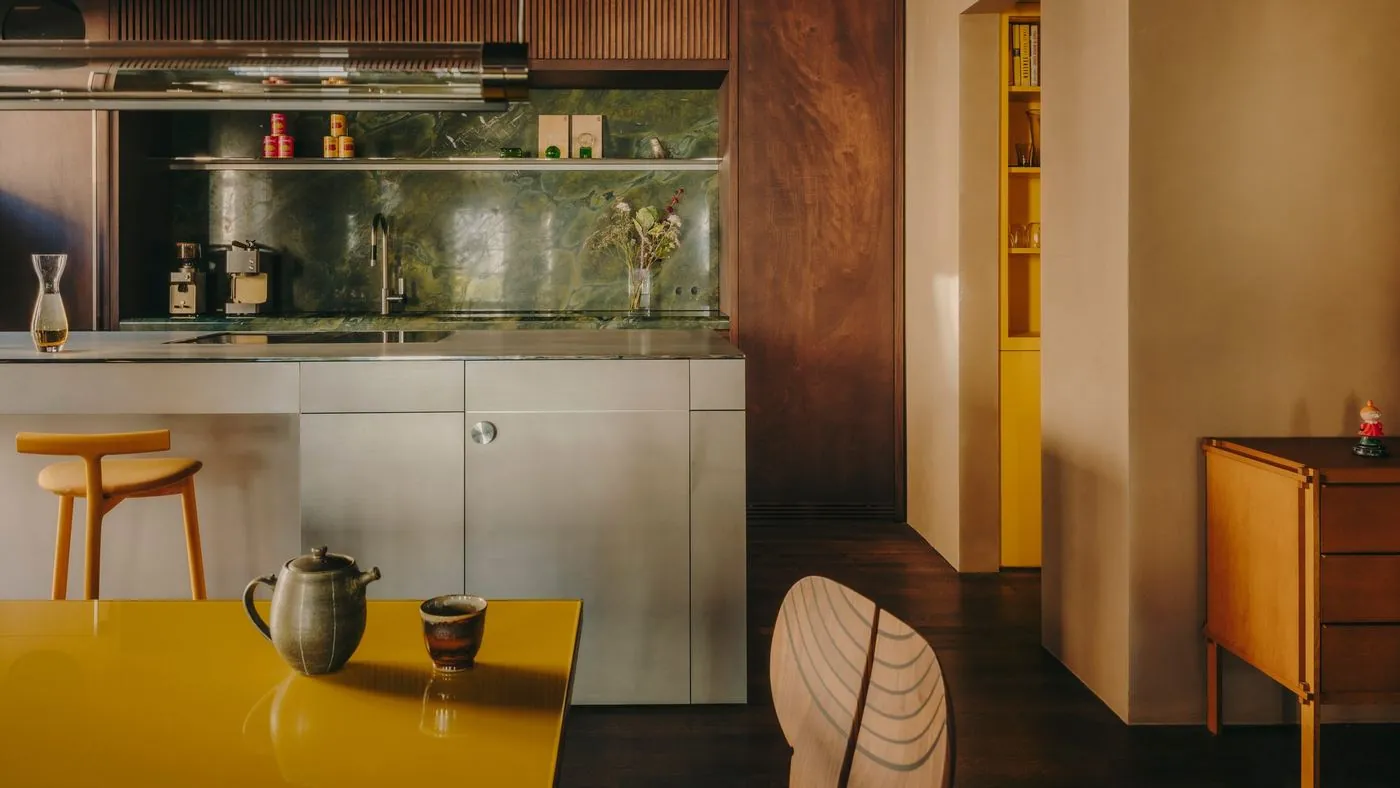 Holzrausch turns a Munich townhouse into a cinematic, club-like retreat, image via Dezeen
