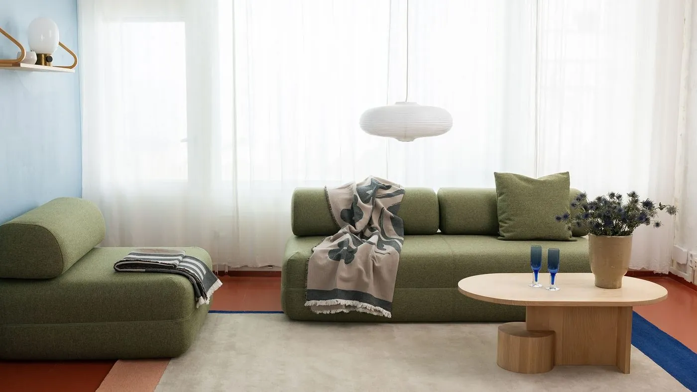 Khoy strips the folding mechanism out of the sofa bed, image via Dezeen