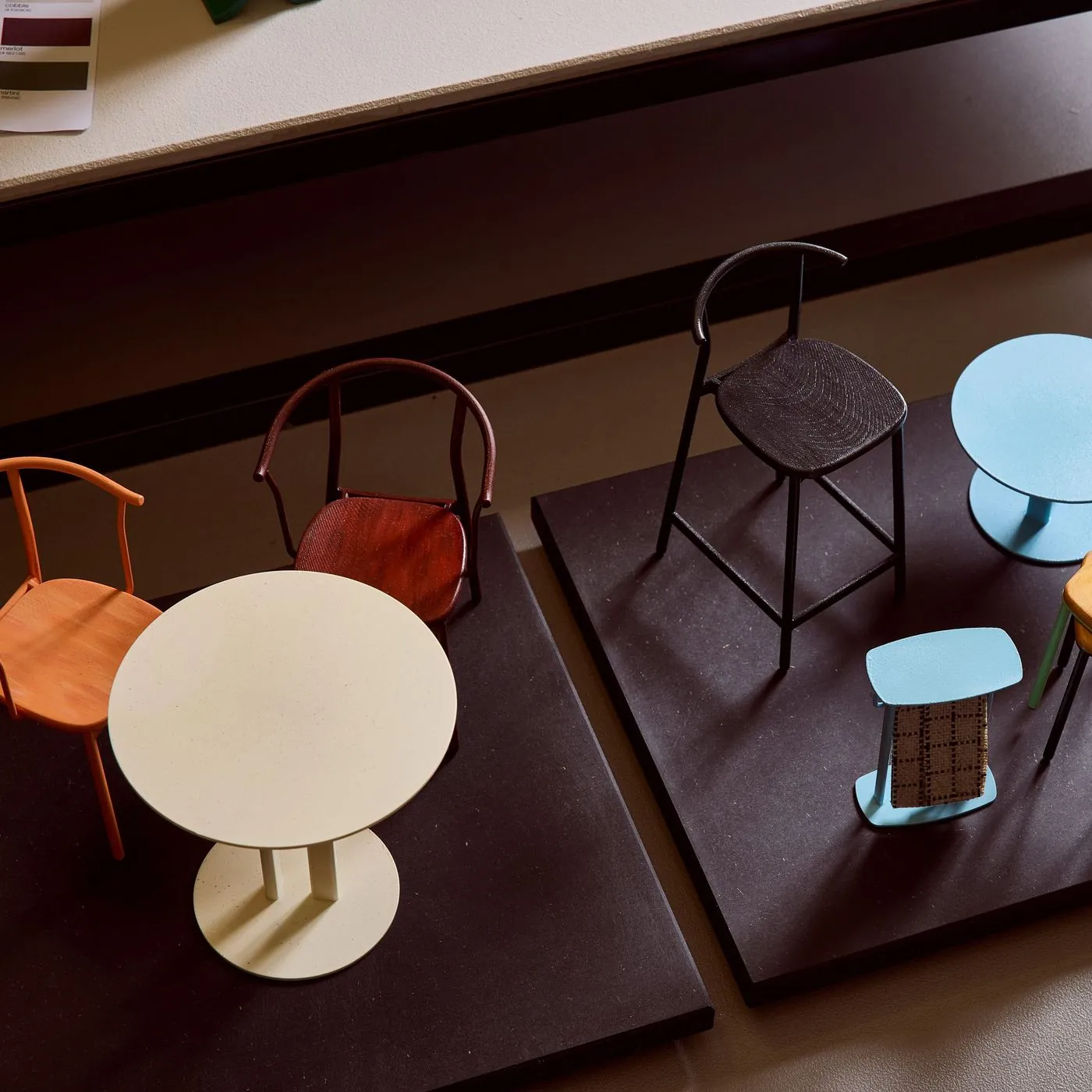 Classic Parisian cafe furniture, reimagined at New Designers 2026, image via Dezeen