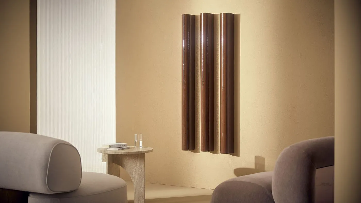 Sebastian Herkner makes Tubes a radiator out of Impruneta terracotta, image via Dezeen