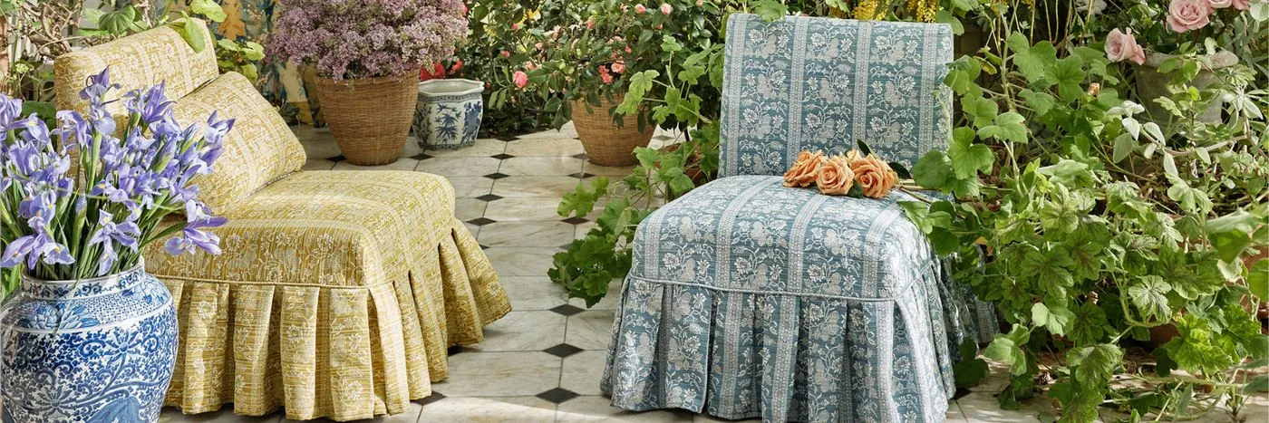 Zoffany takes the archive outdoors with Michael S. Smith, image via Zoffany